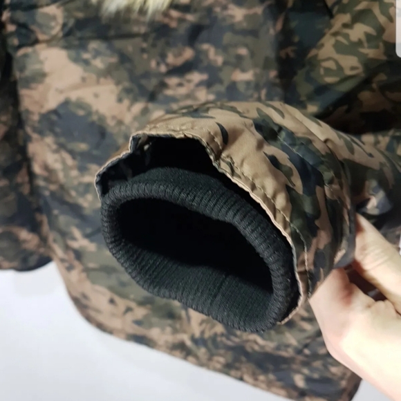 U.S. POLO ASSN | Army Green Camouflage Zip-up & Buttoned Size Small Hooded Coat - Picture 11 of 16